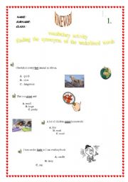 English Worksheet: Vocabulary ( Synonyms)