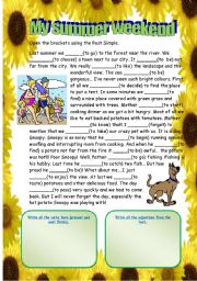 English Worksheet: My summer weekend