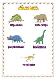 English worksheet: Dinosaurs