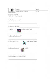 English Worksheet: Personal information questions