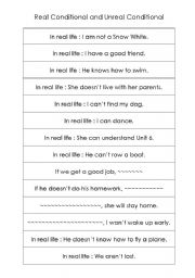 English Worksheet: Real and Unreal Conditional Sentences Practice