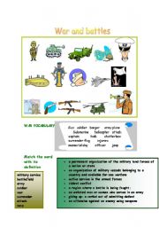 English Worksheet: war vocabulary
