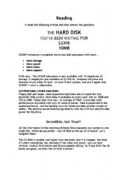 English Worksheet: Comparative reading activitie