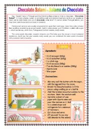 English Worksheet: Chocolate Salami - Portuguese recipe