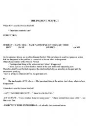 English Worksheet: The Present Perfect