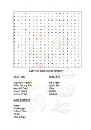 English Worksheet: Alphabet Soup - Dishes