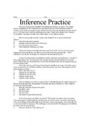 English Worksheet: Inference Practice