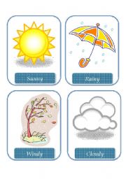 English Worksheet: Weather Flashcards