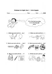 English worksheet: INITIAL DIAGRAPH