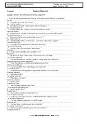 English Worksheet: Reported Speech