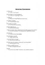 English Worksheet: American + Dating Expressions