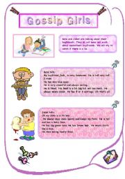 English Worksheet: two friends describe their boy friends but there is a problem:)