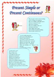 English Worksheet: Present Simple or Present Continuous?