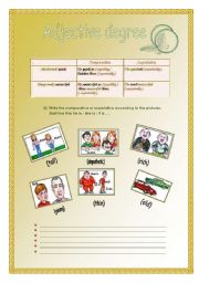 English Worksheet: Adjective degree- (27-07-2008)