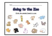 English Worksheet:  GOING TO THE ZOO  ACTIVITY - PART 2 OF 3