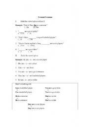 English worksheet: Personal Pronouns