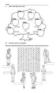 English Worksheet: My family tree