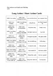 MATCHING CARDS SIMPLE PAST AND CONTINUOUS