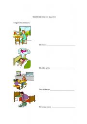 English worksheet: THINGS PEOPLE DO (PART 1)