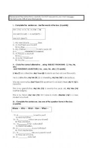 English Worksheet: verb be test