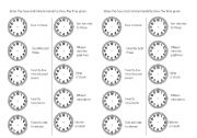 English Worksheet: Draw the hour and minute hands.