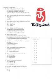 English Worksheet: Beijing Olympic Games 2008 - Quiz