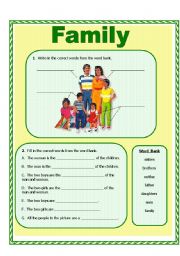 English Worksheet: Family 