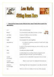 English Worksheet: Lene Marlin: Sitting down here lyrics