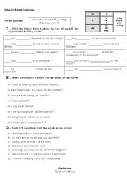 English Worksheet: Present Continuous - Yes or No Questions