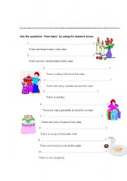 English Worksheet: “How many” 