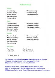 English Worksheet: Past Continuous (grammar)