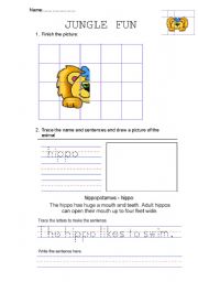 English worksheet: JUNGLE FUN