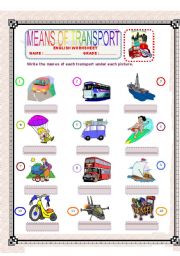 English Worksheet: Means Of Transport - Gap Filling Part -5