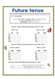 English Worksheet: Future tense