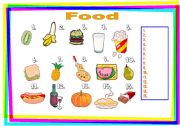 English Worksheet: food match