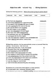 English Worksheet: Adjectives with -ed or -ing  