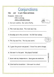 English Worksheet: conjunctions