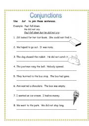 English Worksheet: conjunctions