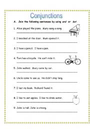 English Worksheet: conjunctions