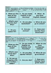 English Worksheet: Simple Present Tic Tac Toe