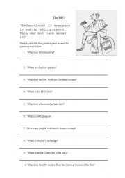 English Worksheet: The B.F.G. quiz
