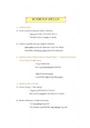 English worksheet: Reported Speech (grammar)