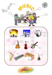 English Worksheet: musical instruments (29.07.2008)