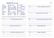 English worksheet: Present Simple To Play for Children