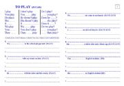 English Worksheet: Present Simple To Play for Children