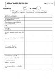 English Worksheet: Fil review