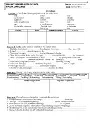 English Worksheet: tenses Review and Adjectives of feeling