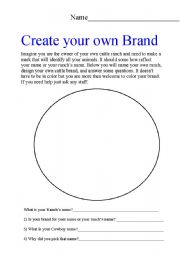 English worksheet: Create your own Brand