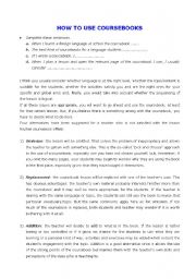 English Worksheet: How to use a textbook
