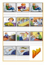 English Worksheet: Daily Routine Cartoon (Part2)